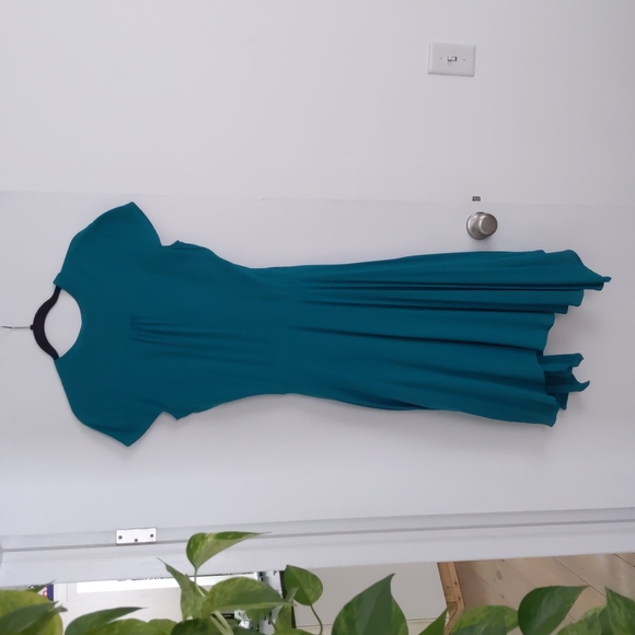 Monsoon green/teal tea length dress UK 12/Eur 40/US 8 - Picture 3 of 5